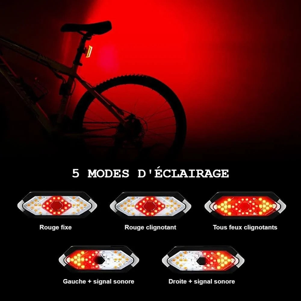Les 5 modes d’éclairage du clignotant vélo VIRAGE